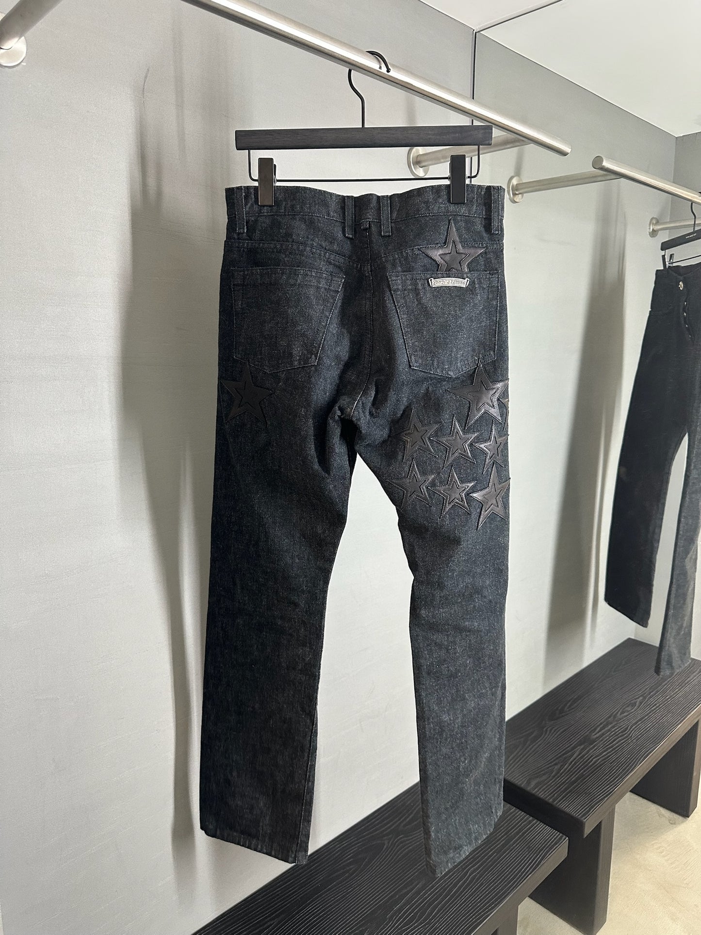 Chrome Hearts Leather Star Patch Jeans