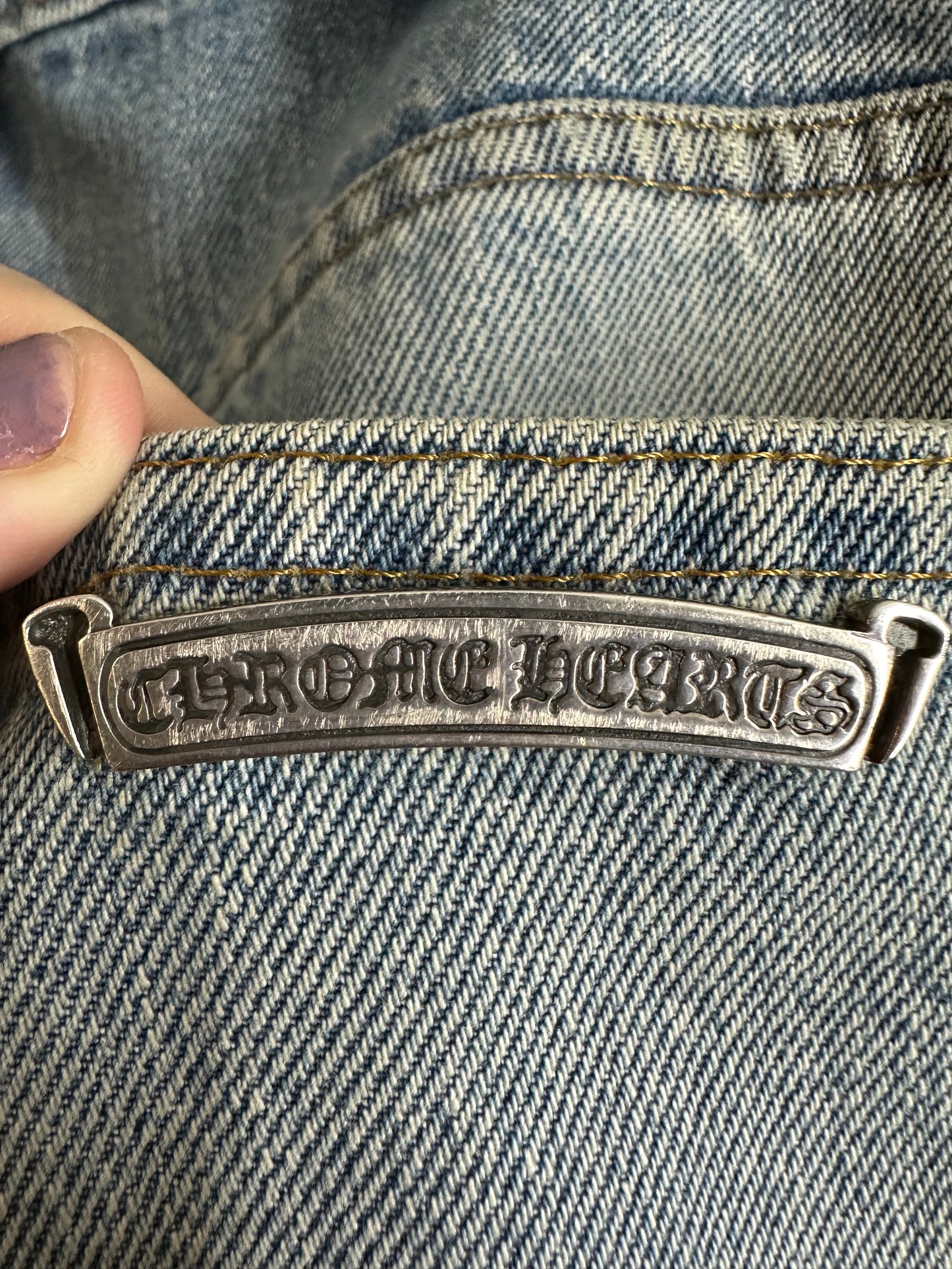 Chrome Hearts Leather Patched 519 Levis Jeans