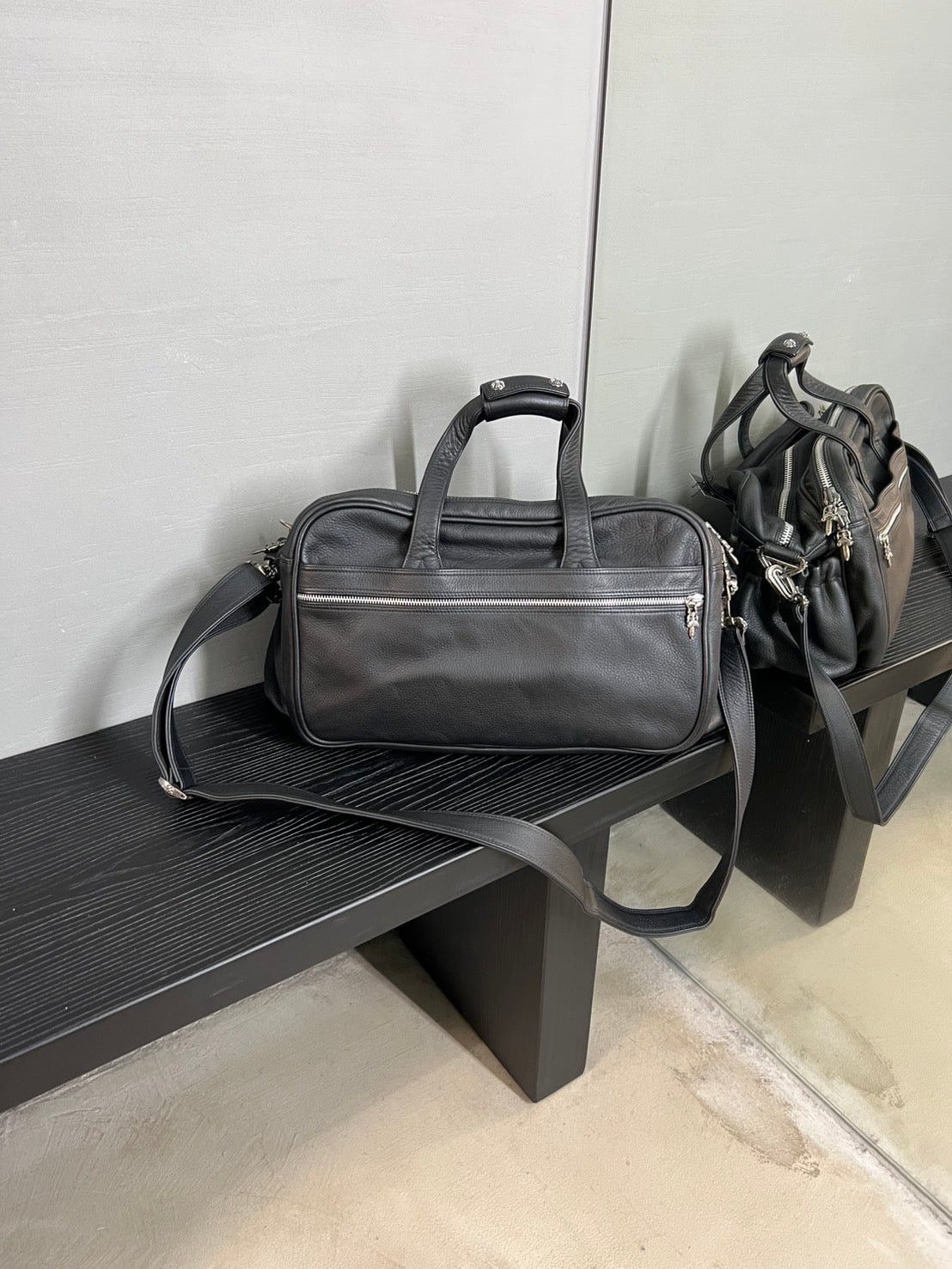 CHROME HEARTS Plain Mother's Bag Pouch Shoulder Boston