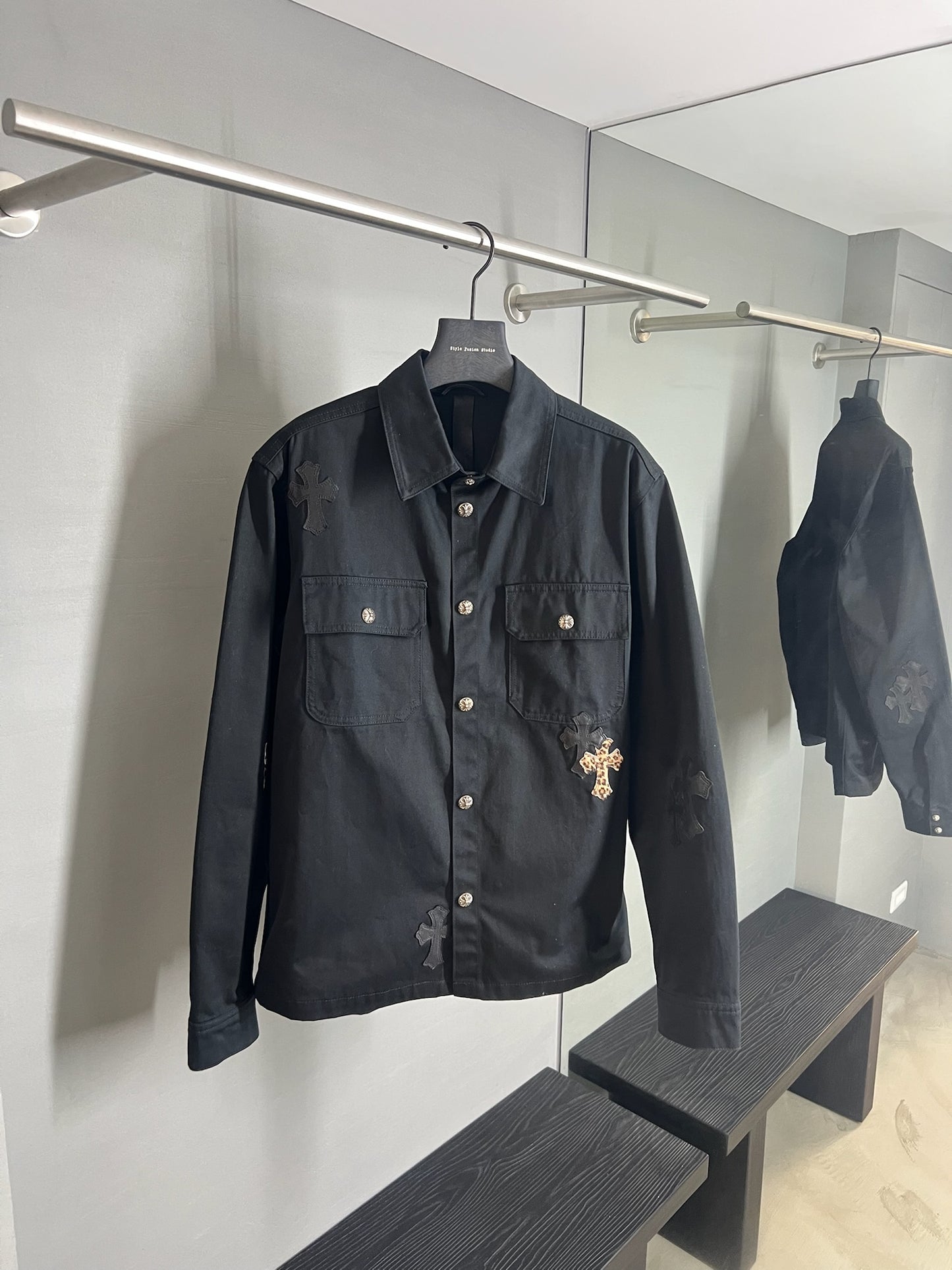 Chrome Hearts patch work dog jacket