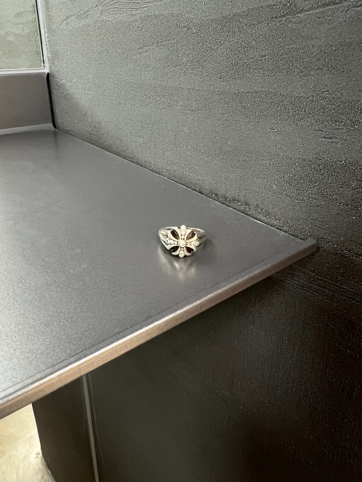 Chrome Hearts Cut Out Plus Ring with Diamond