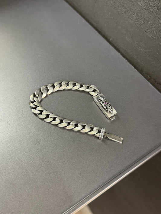 Chrome Hearts Pink Sapphire Floral ID Bracelet