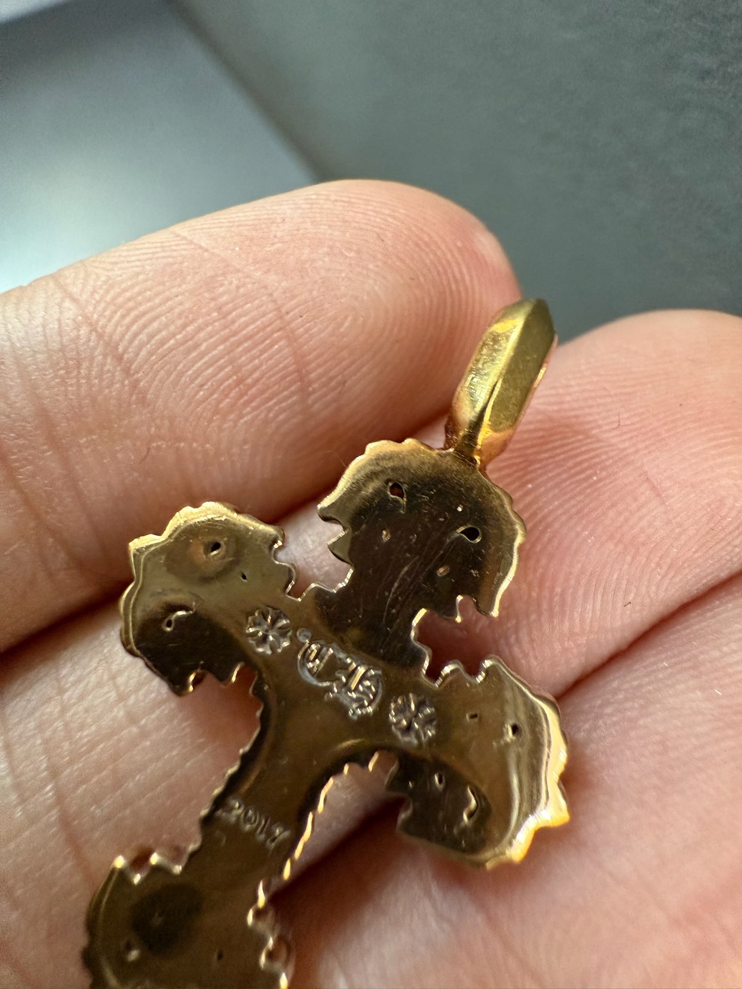 Chrome Hearts 22k Filigree Cross Pendant with Diamonds