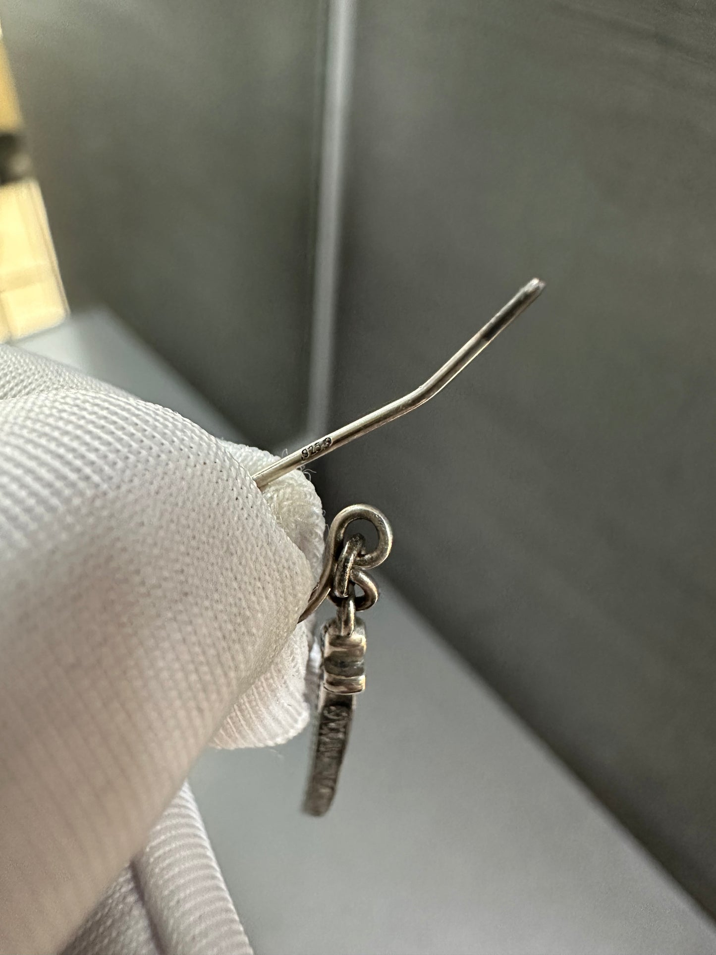 Chrome Hearts Sword Cross Drop Earring with Diamonds