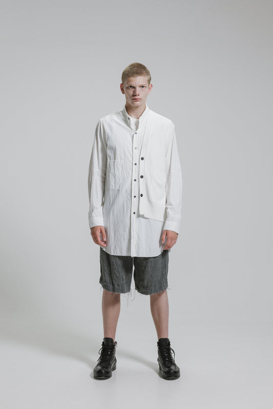 NUDE:MM 80/2 Broad Shirt With 7GG Kint Half Vest