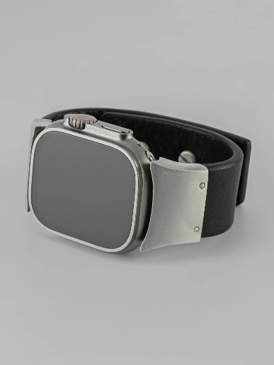 Parts Of Four Apple Watch Bracelet (Model 1, 42-49mm, Wedge Strap, Studs, BLK+DA)