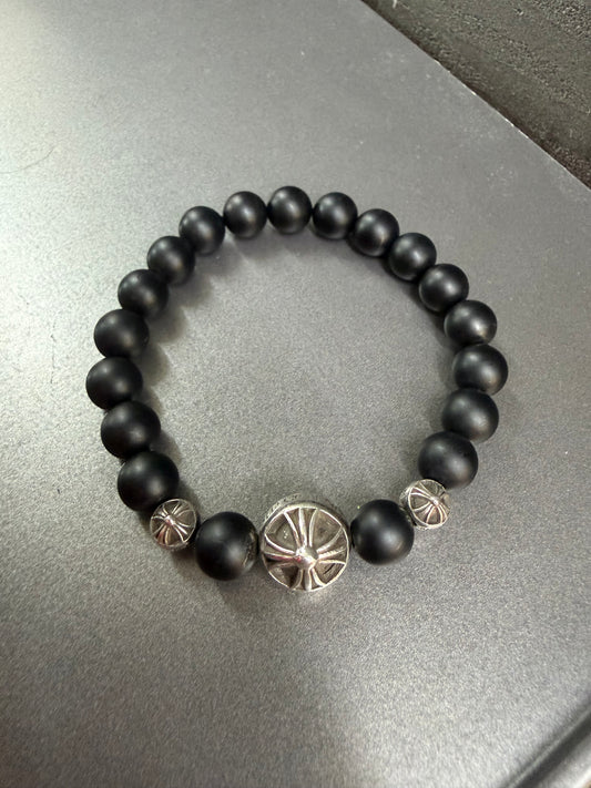 Chrome Hearts Cross 8mm Bead Bracelet