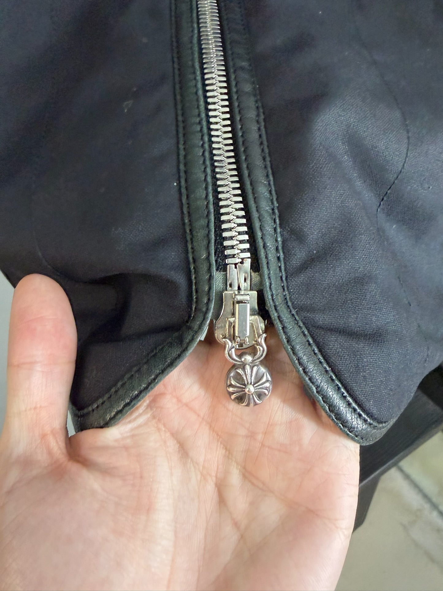 Chrome Hearts Leather Cross Patch Vest