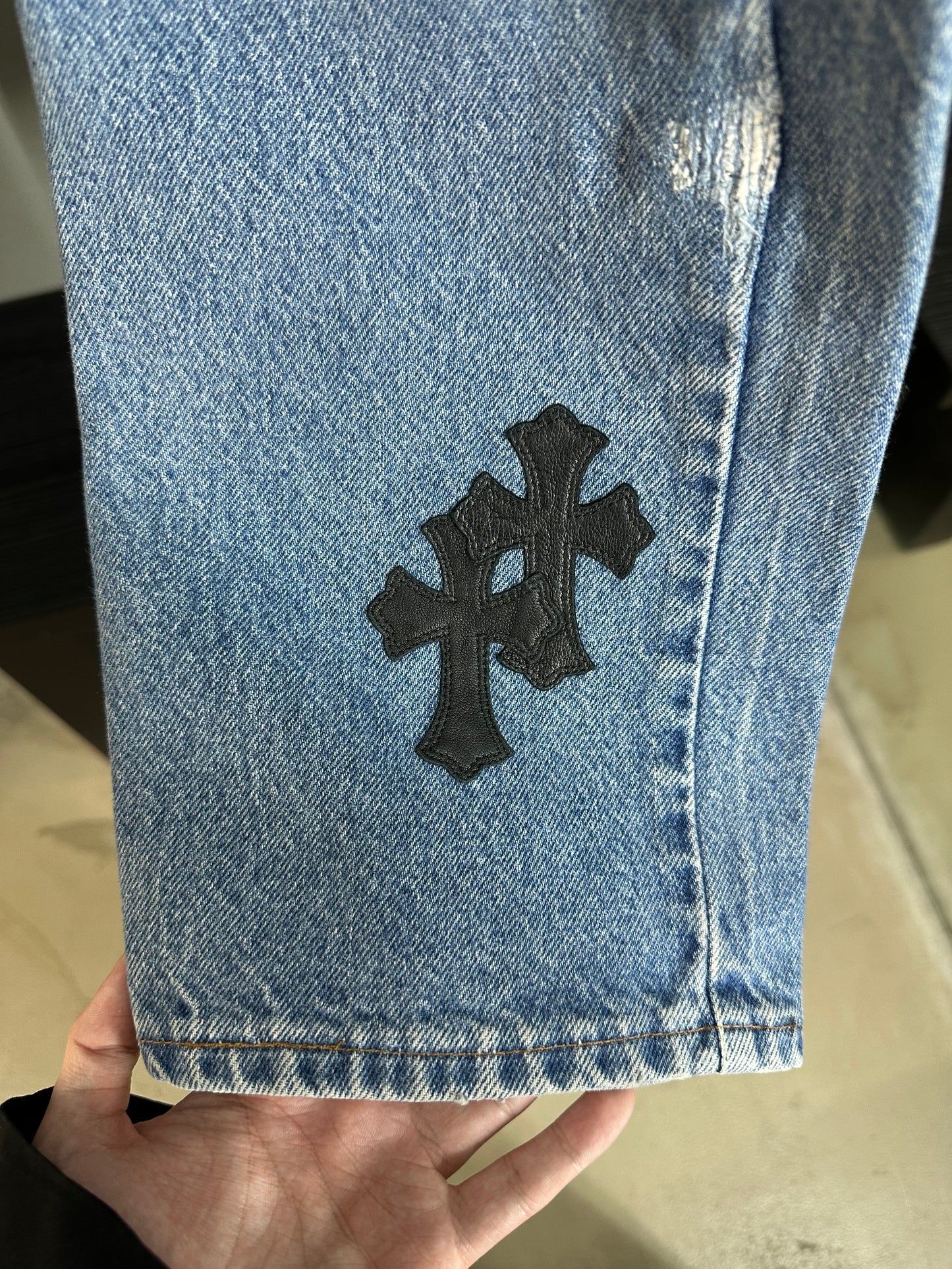 Chrome Hearts Levi’s 505 Cross Patch Jeans