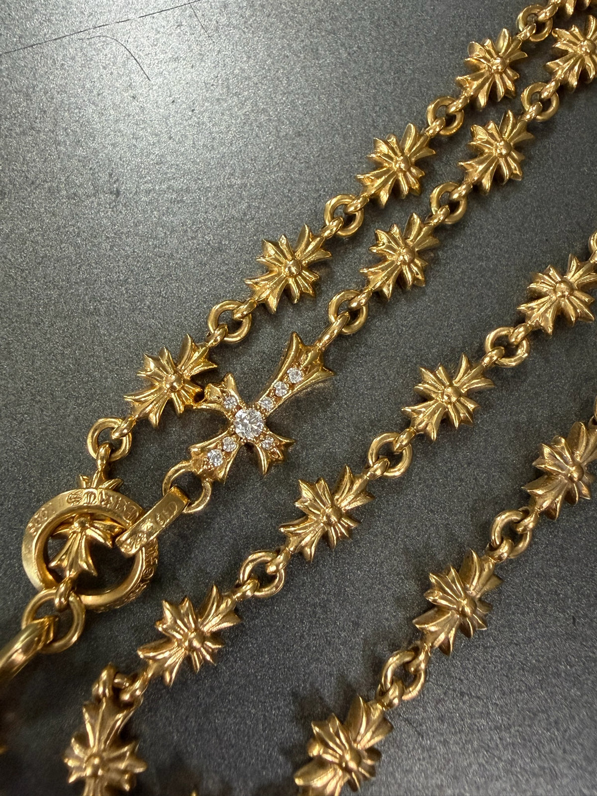 Chrome Hearts 22K Tiny E Choke Chain Necklace with Diamonds