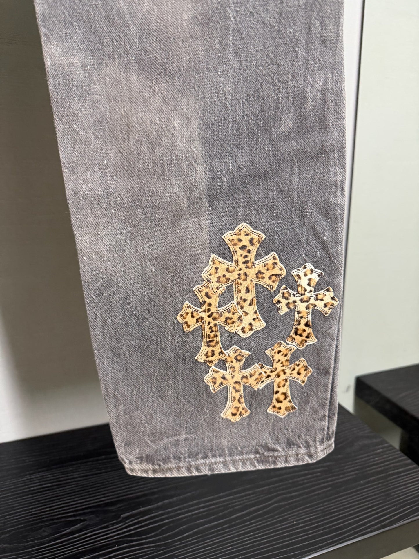 Chrome Hearts Leopard Patch 501 Jeans