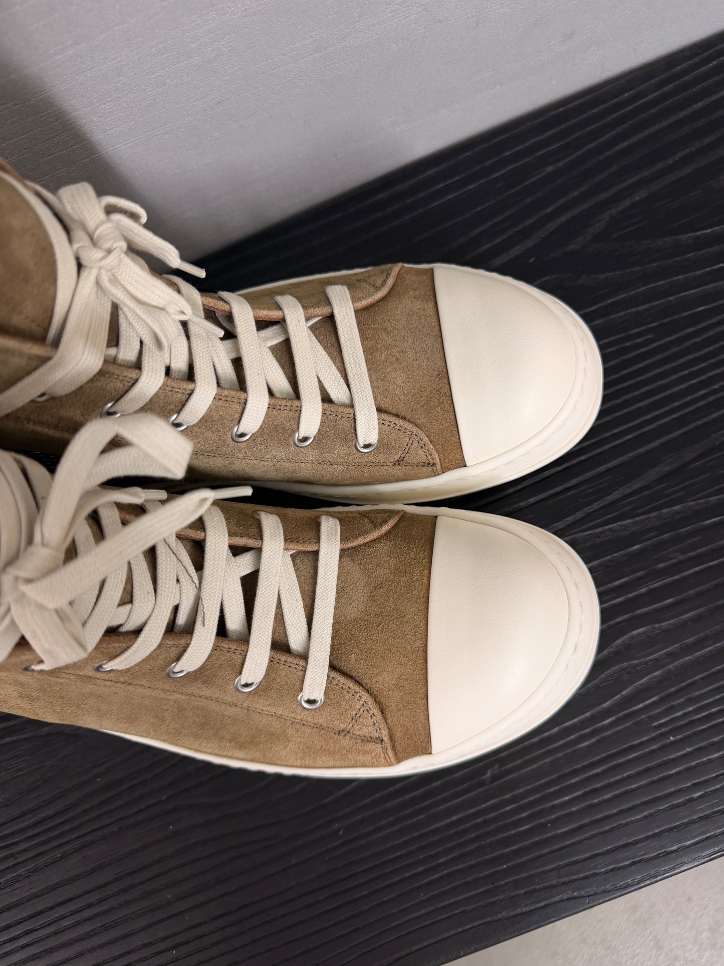 Rick Owens Sumi Suede Ramones Temple Sneakers