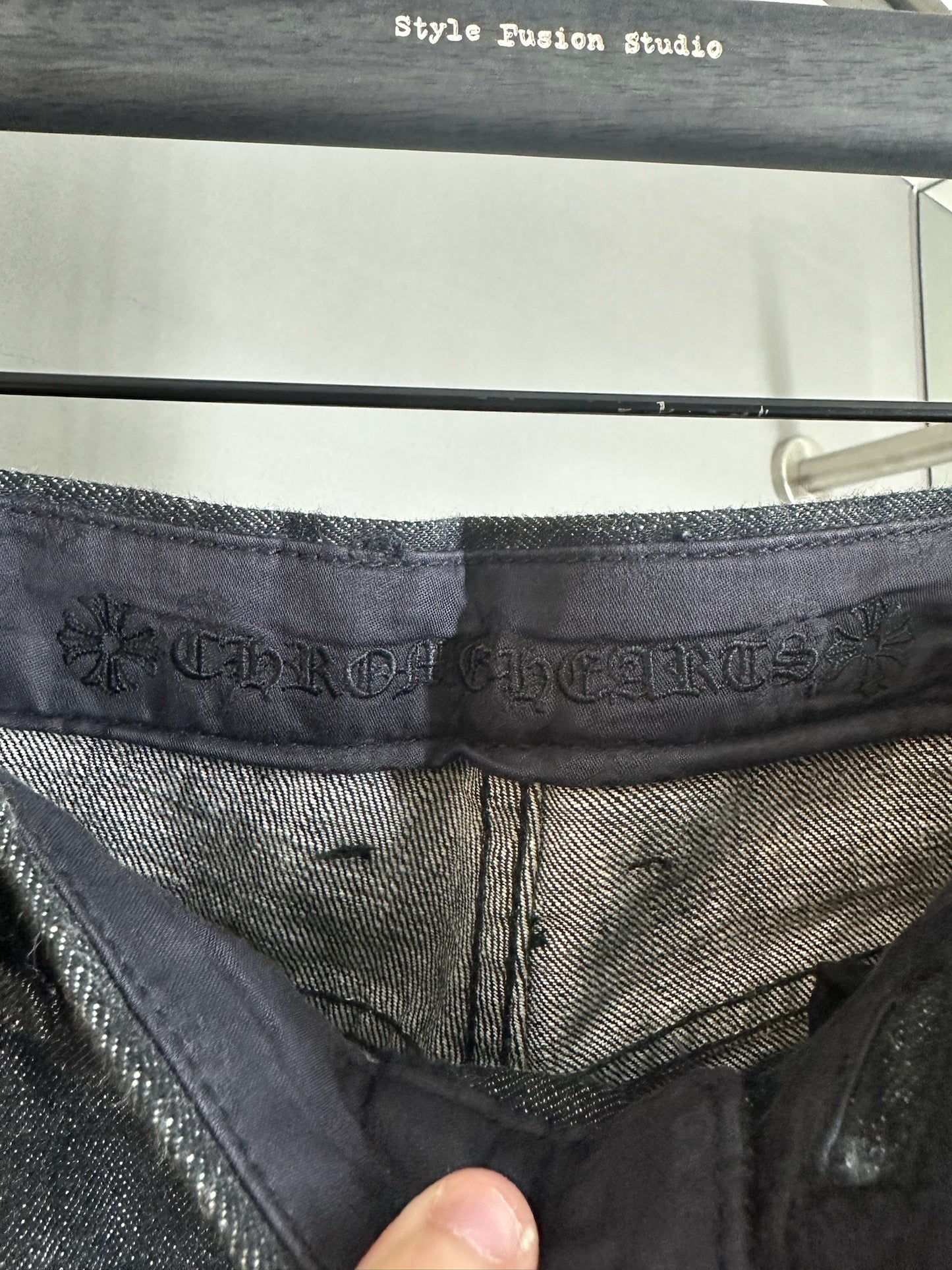 Chrome Hearts Leather Star Patch Jeans