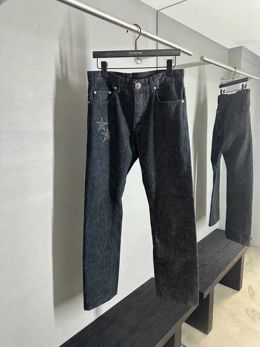 Chrome Hearts Leather Star Patch Jeans
