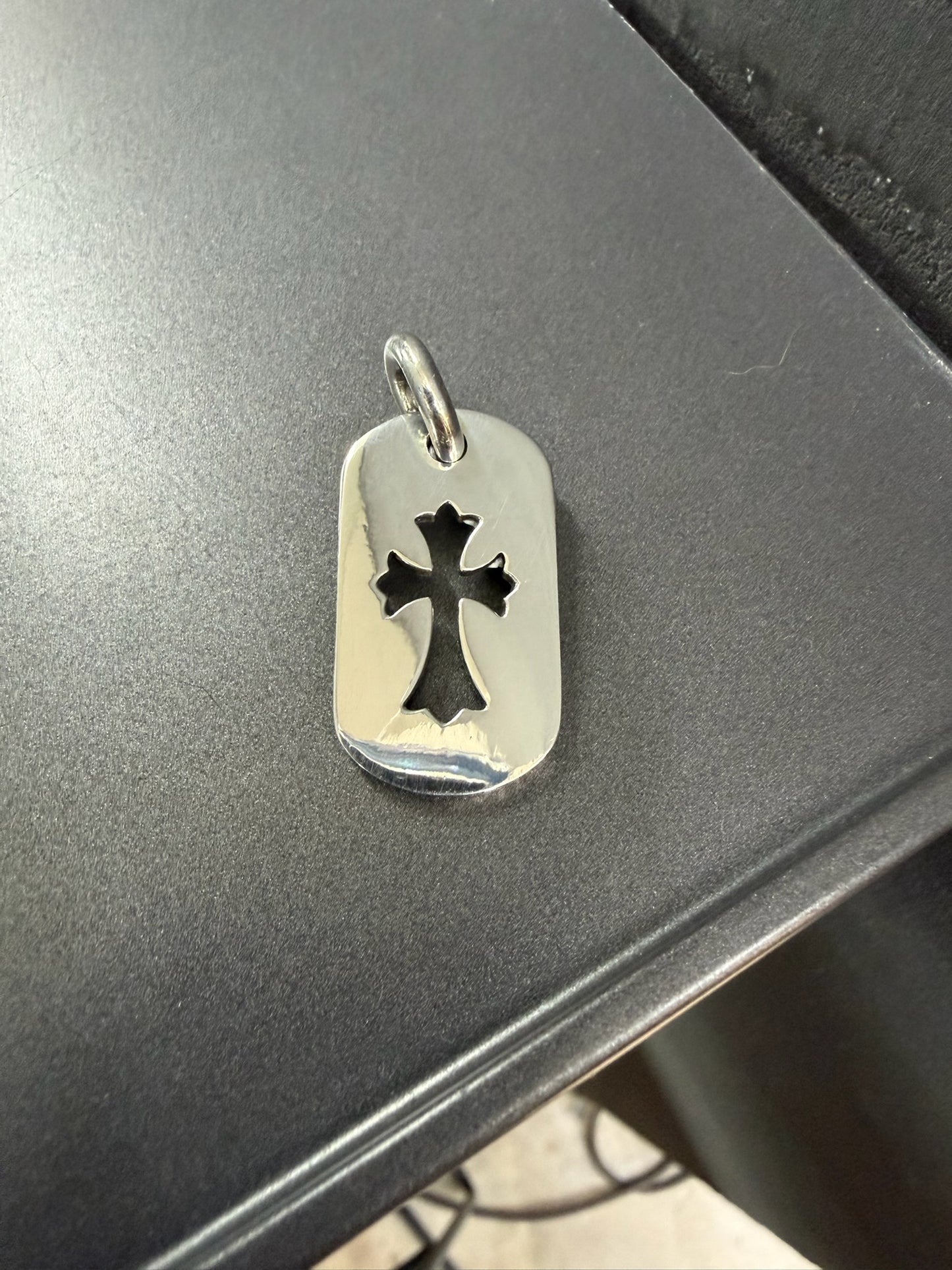 Chrome Hearts Diamonds Dog Tag Necklace