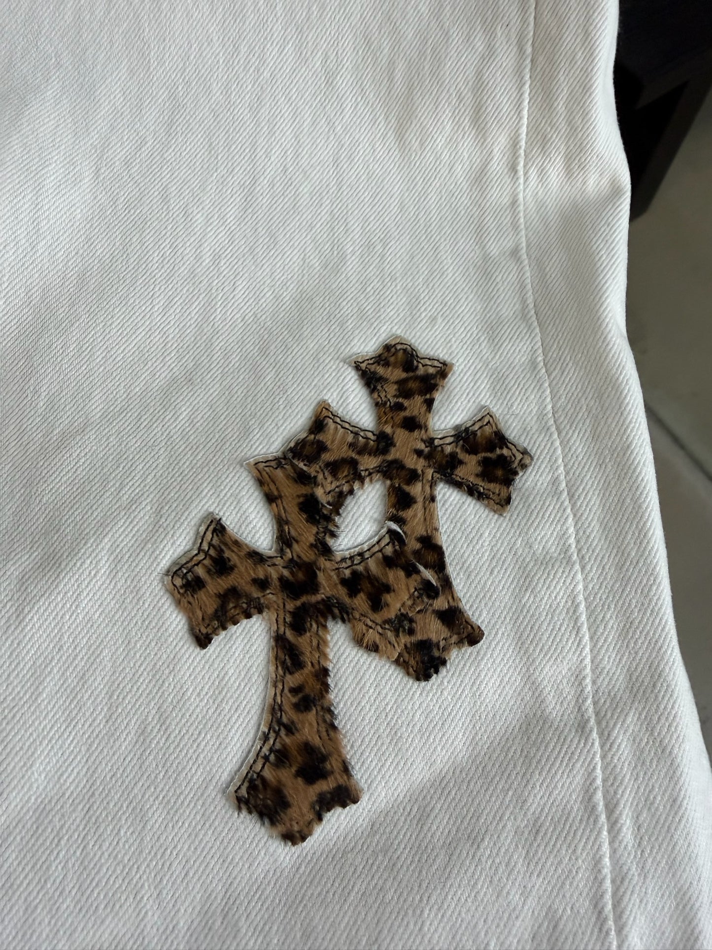 Chrome Hearts Levi’s 501 Leopard Cross Patch Jeans