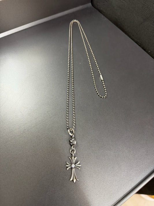 Chrome Hearts Cross Ball Necklace  with Diamond