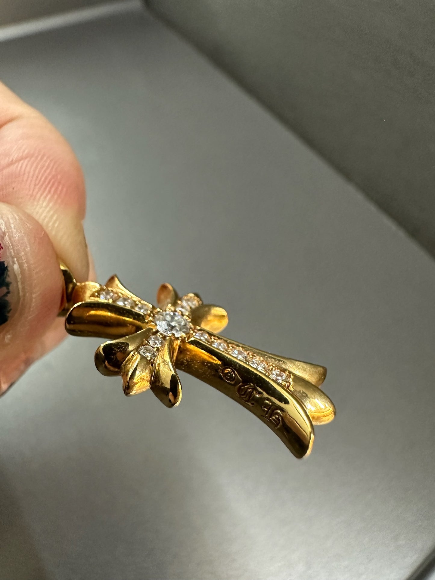 Chrome Hearts 22k tiny pendant with diamond