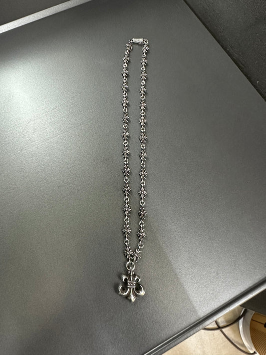 Chrome Hearts Tiny E Fleur Charm Necklace