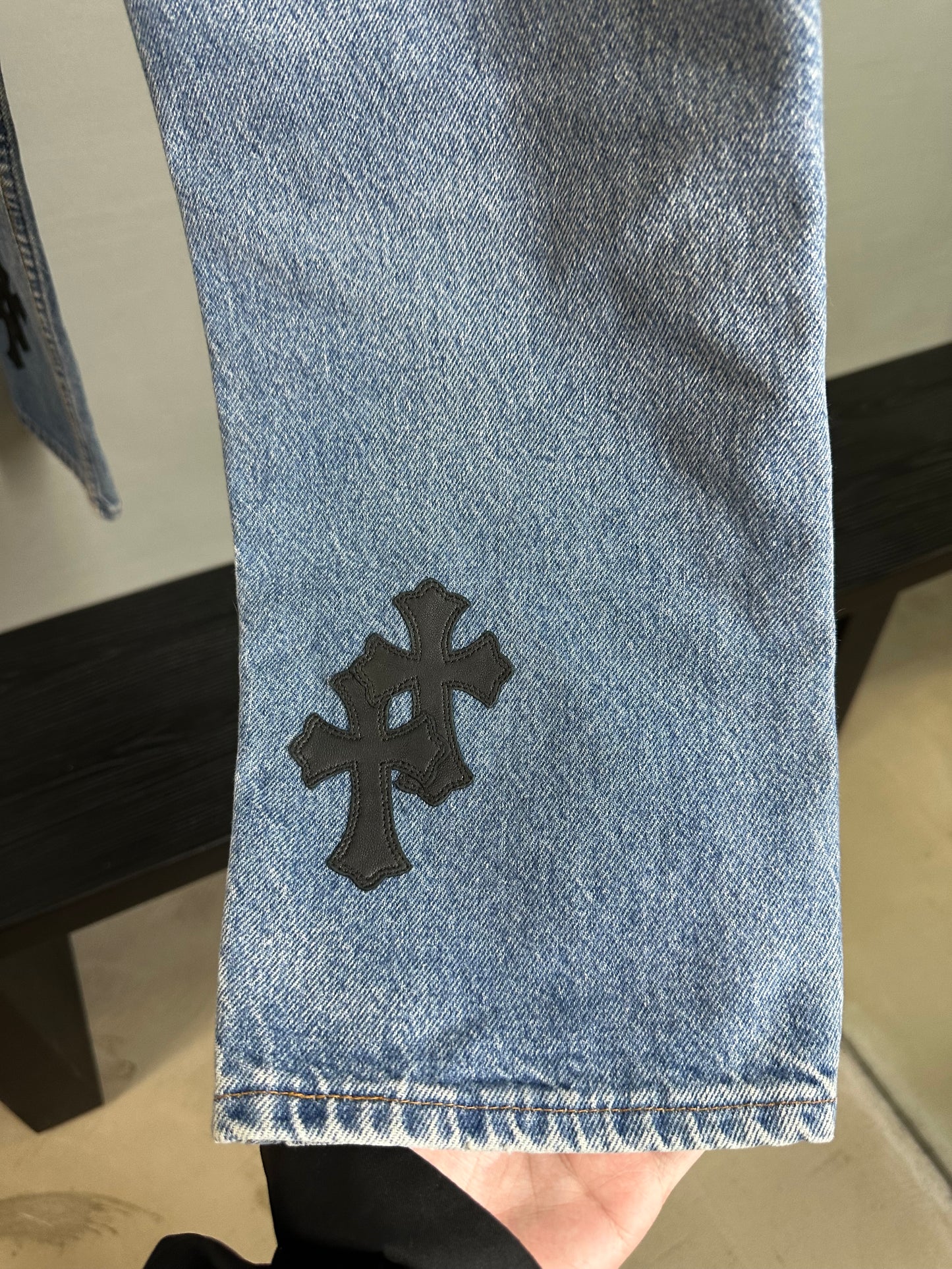 Chrome Hearts Levi’s 505 Cross Patch Jeans