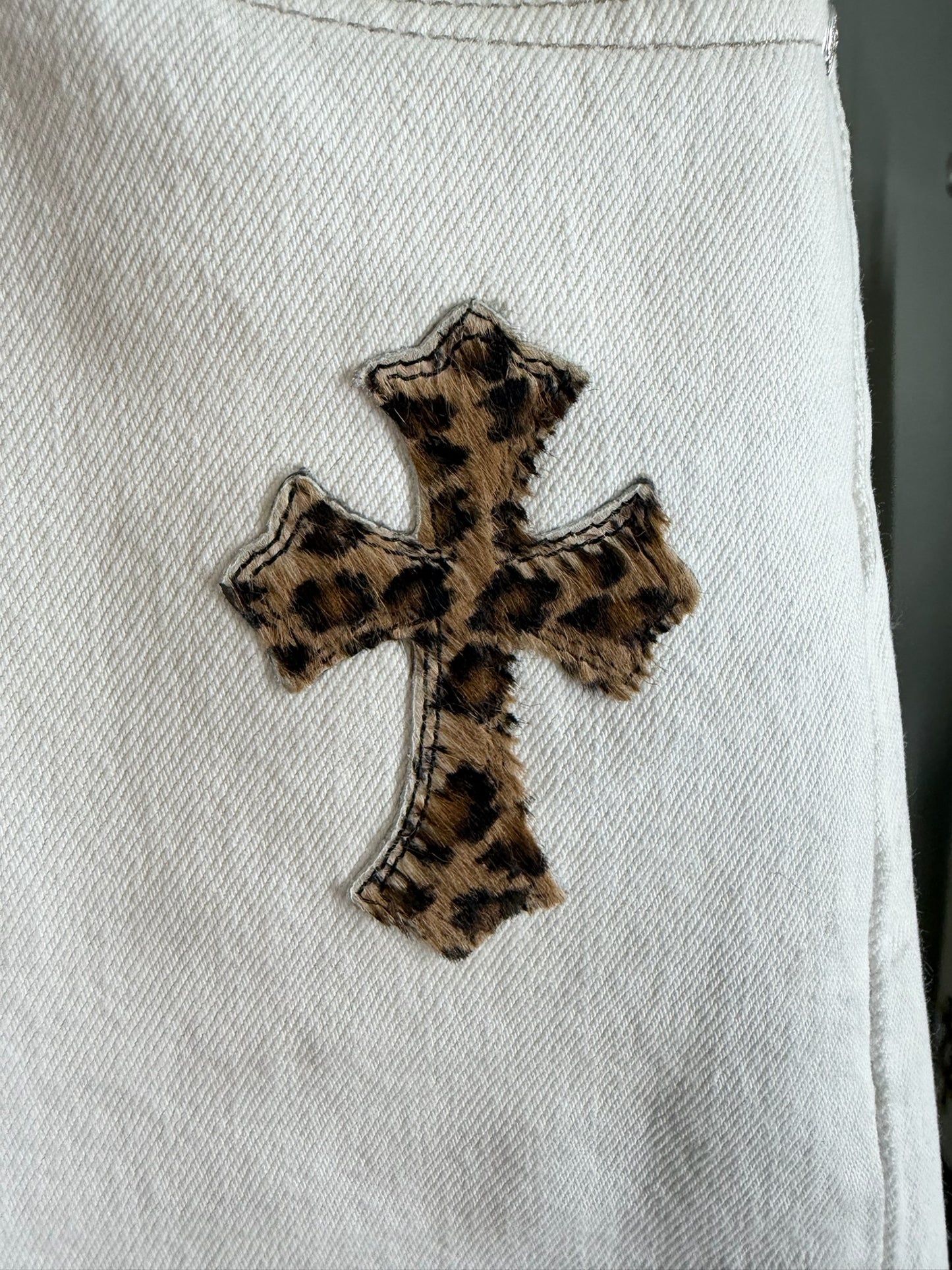 Chrome Hearts Levi’s 501 Leopard Cross Patch Jeans