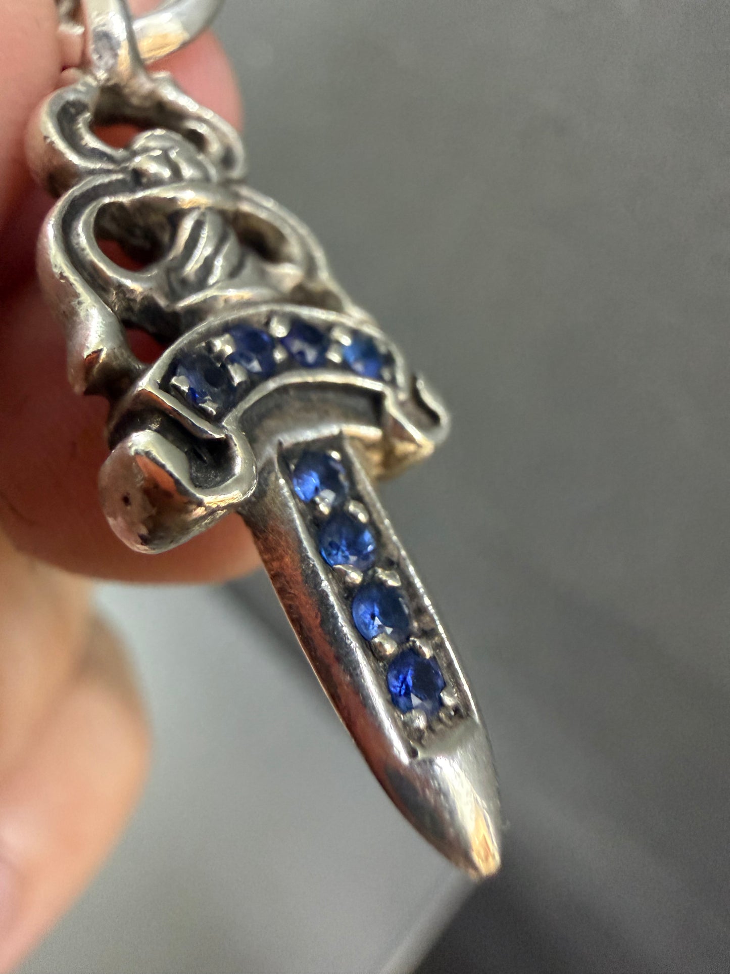 Chrome Hearts Sapphire Dagger Pendant