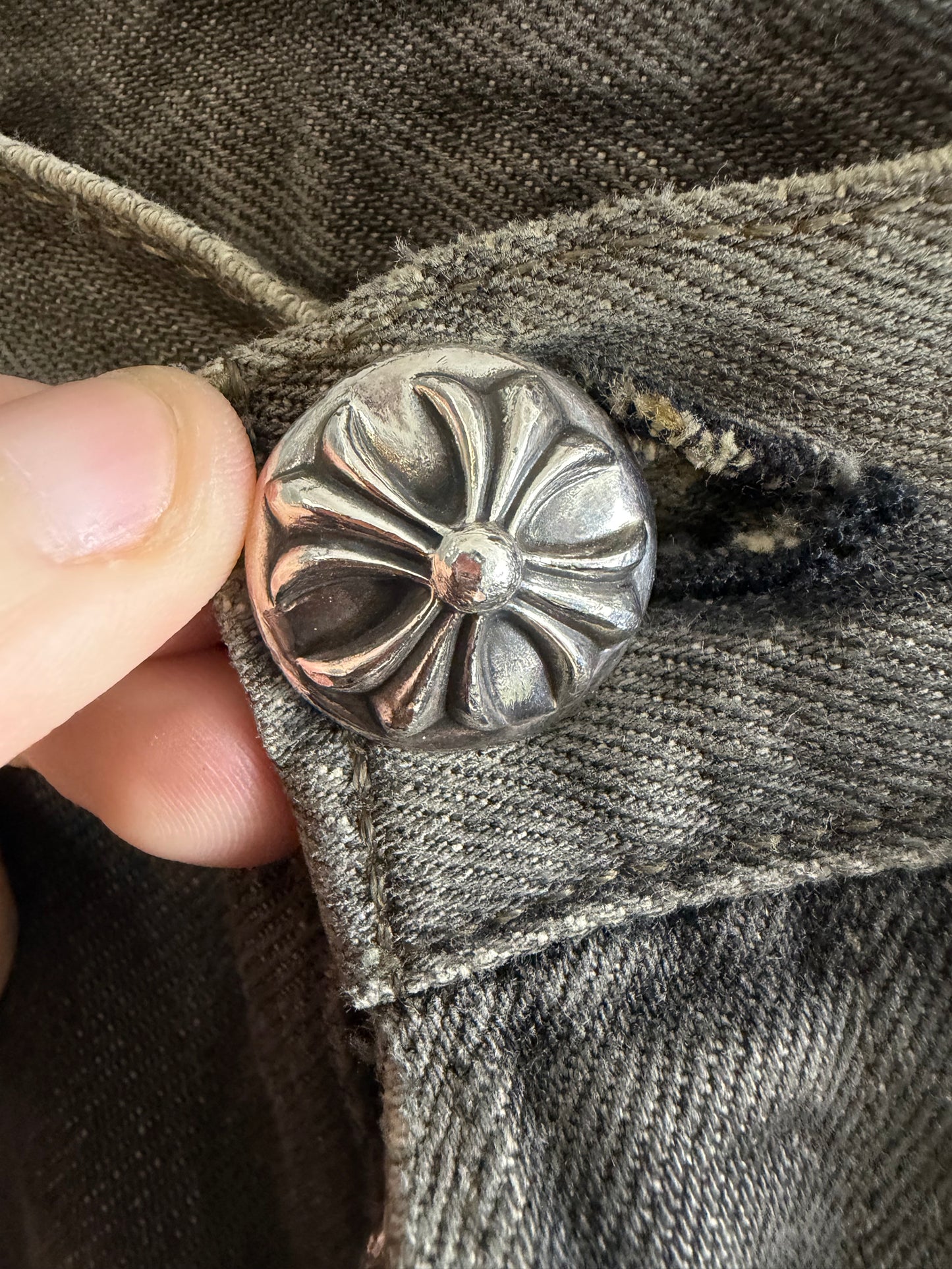Chrome Hearts Leather Cross Patch 501 Jeans