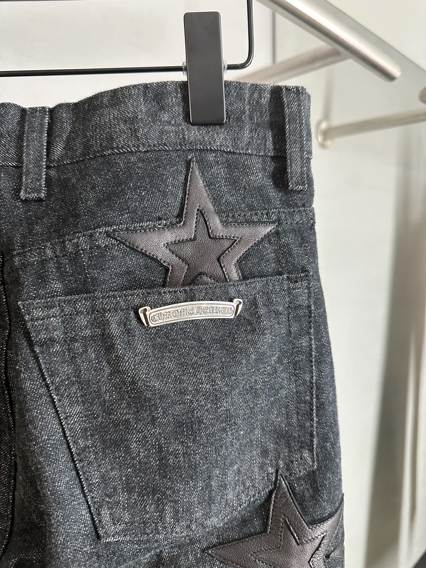 Chrome Hearts Leather Star Patch Jeans