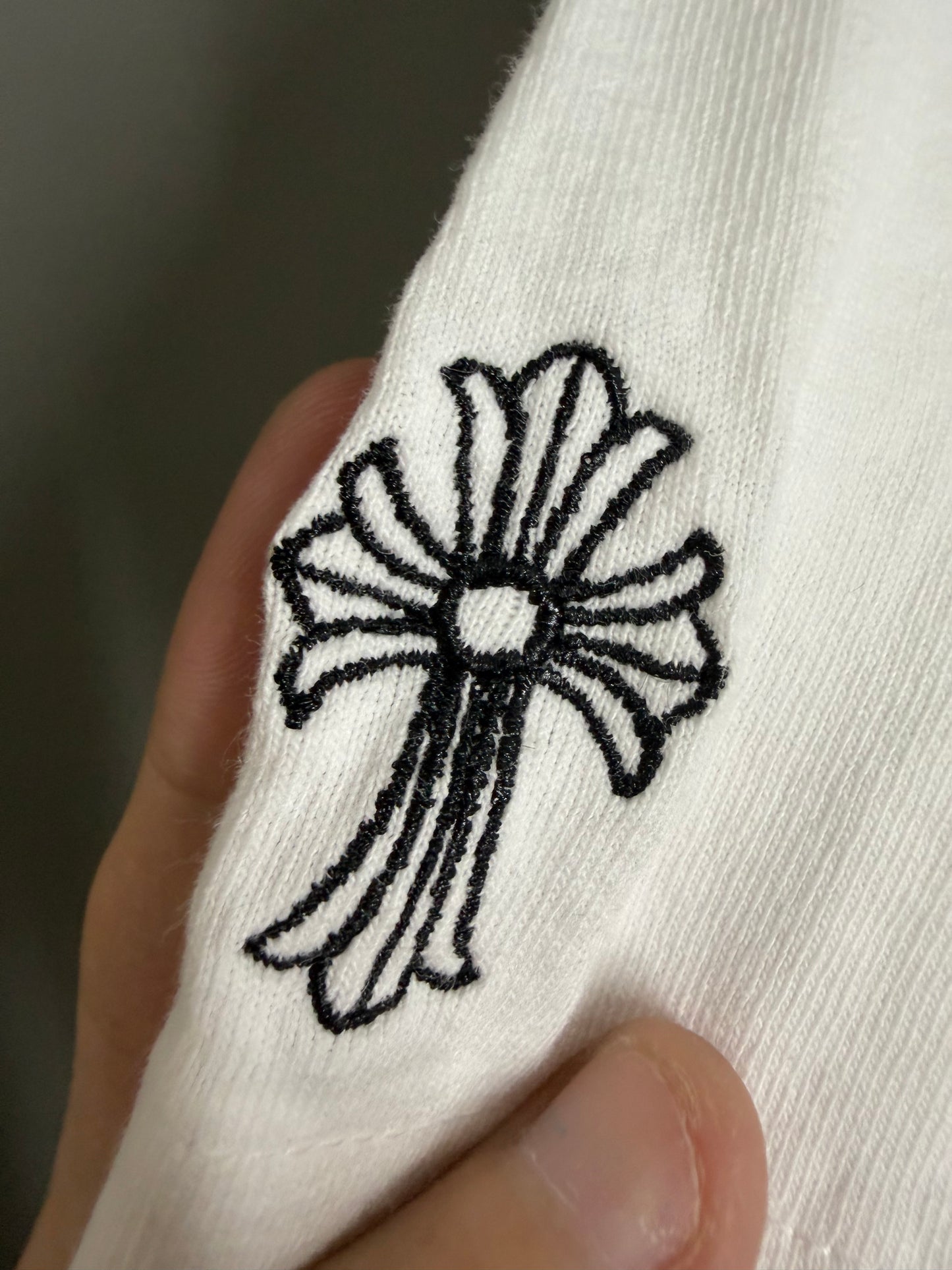 Chrome Hearts Sanskrit Cross Embroidered T-shirt