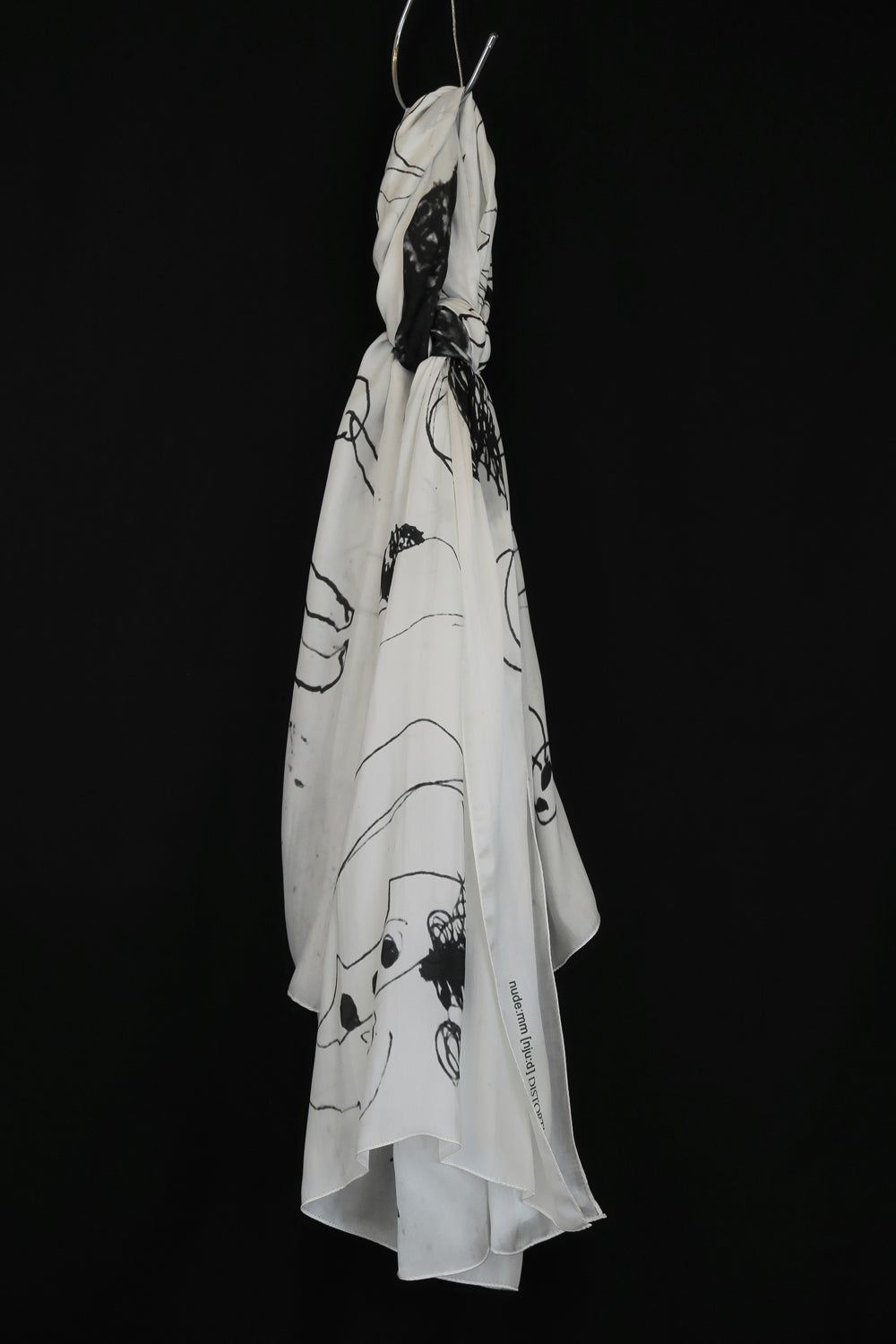 NUDE:MM Silk Satin Inkjet Print Scarf