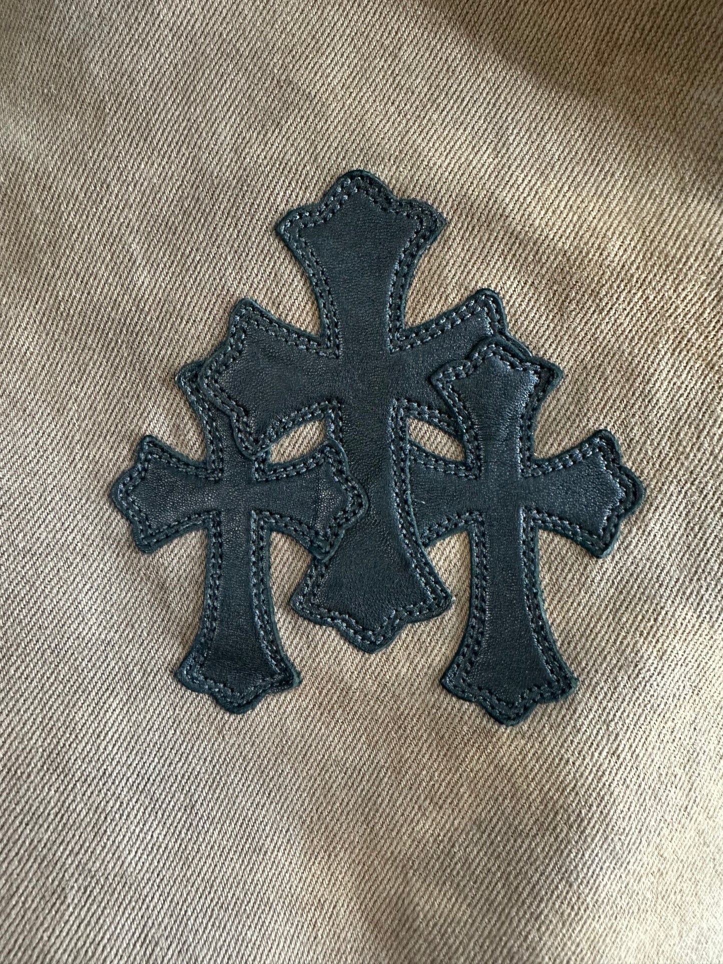 Chrome Hearts Leather Cross Patched Levis 501 Jeans (1 of 1)