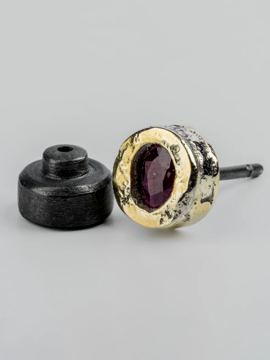 Parts Of Four Stud Earring (Fuse, 0.2 CT, Ruby Slice, KA18K+RUB)