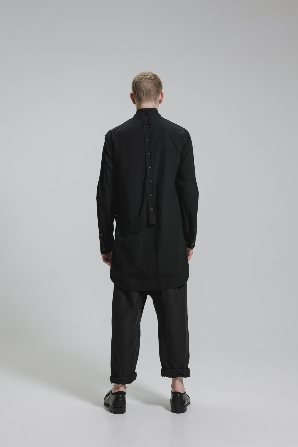 NUDE:MM 80/2 Broad Shirt With 7GG Kint Half Vest