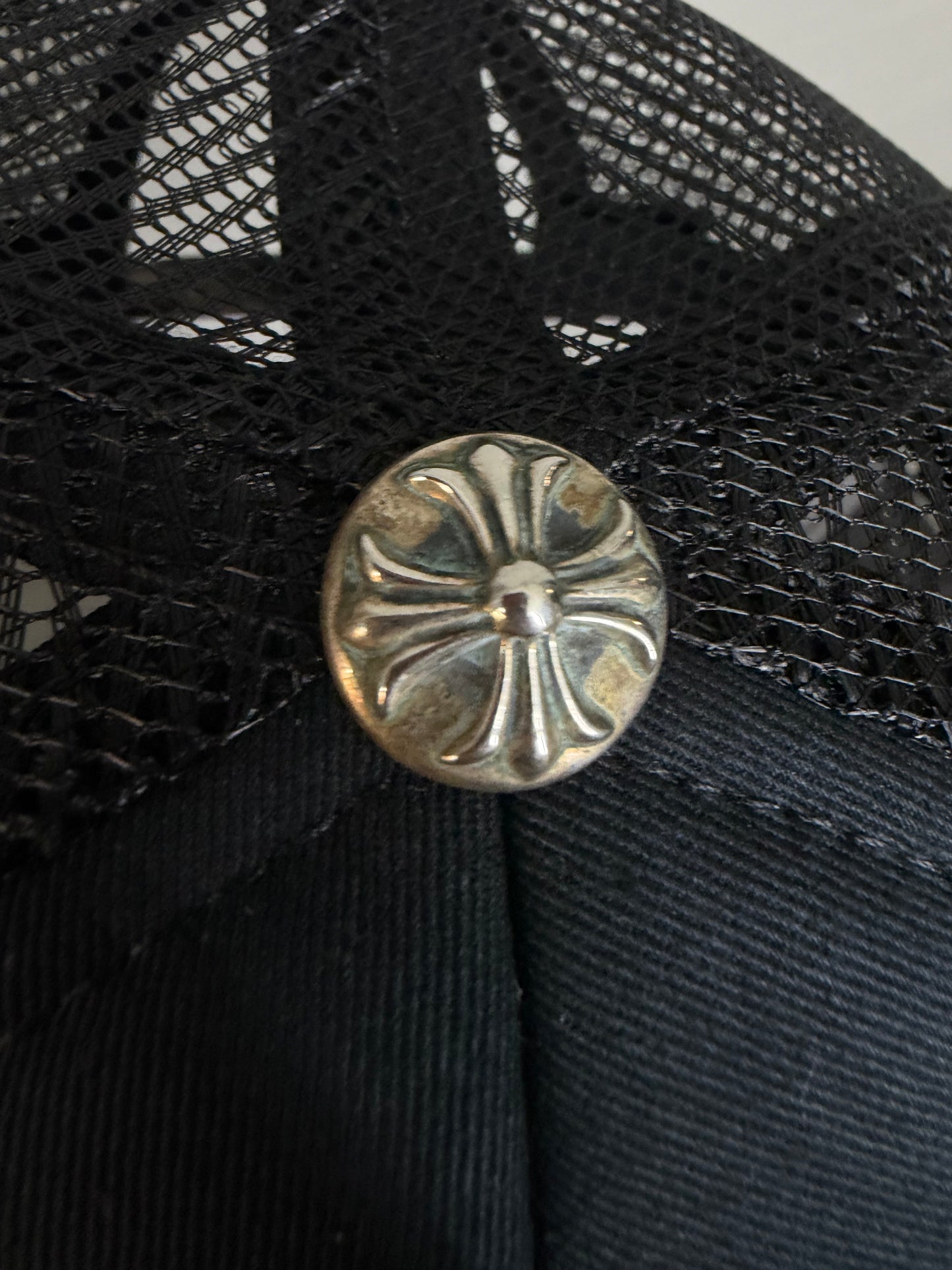 Chrome Hearts White Cemetery Cross Trucker Hat