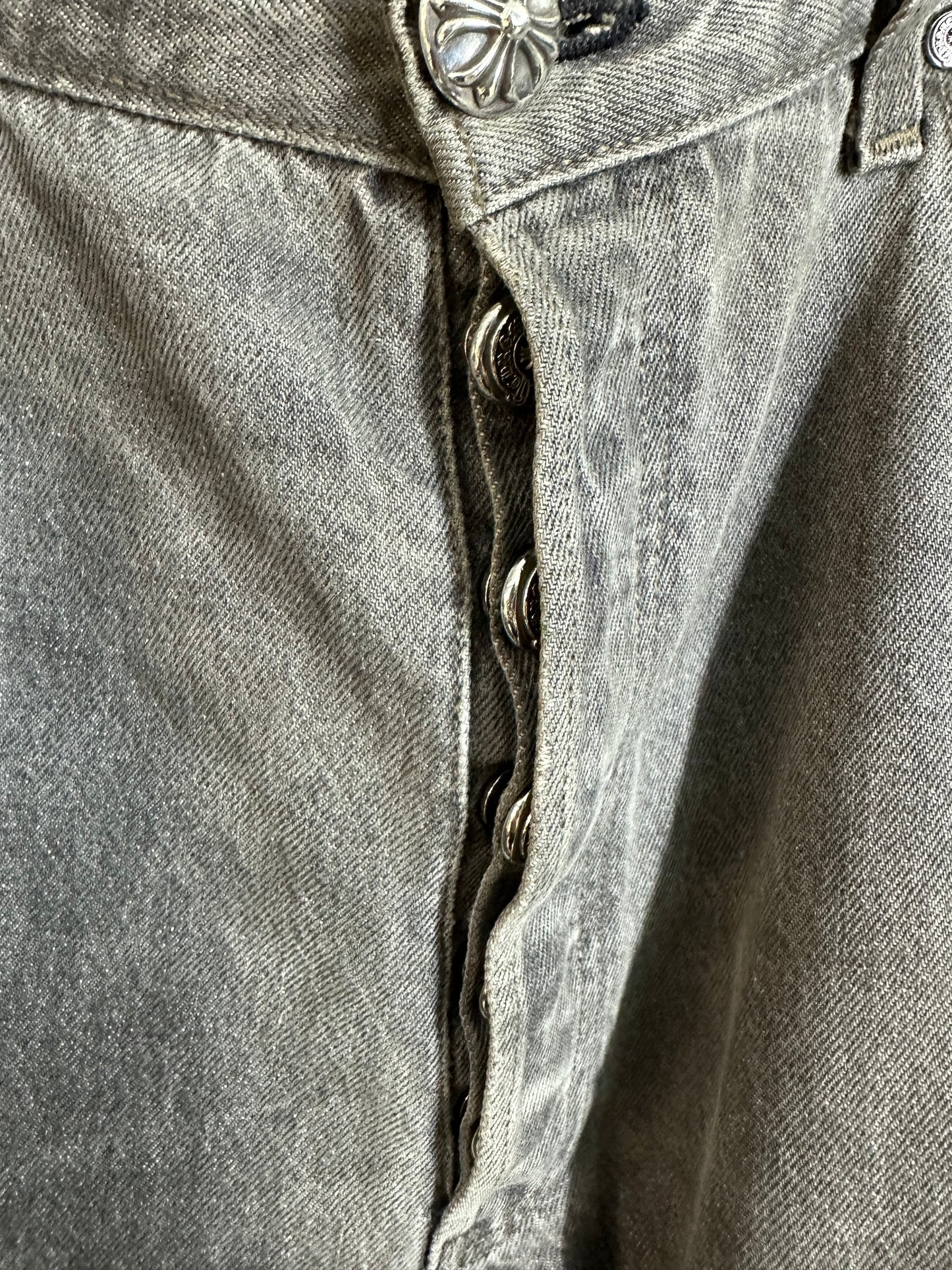 Chrome Hearts Leather Patched 501 Levis Jeans