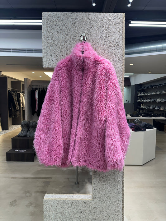 Balenciaga Pink Fur Parka