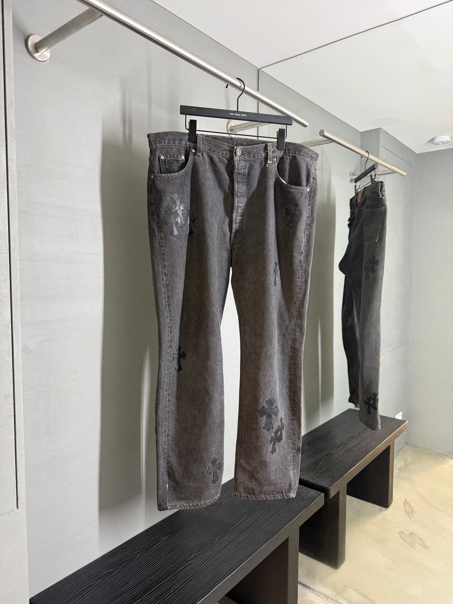 Chrome Hearts 501 Cross Patch Jeans
