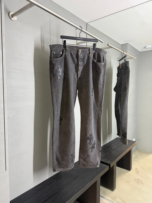 Chrome Hearts 501 Cross Patch Jeans