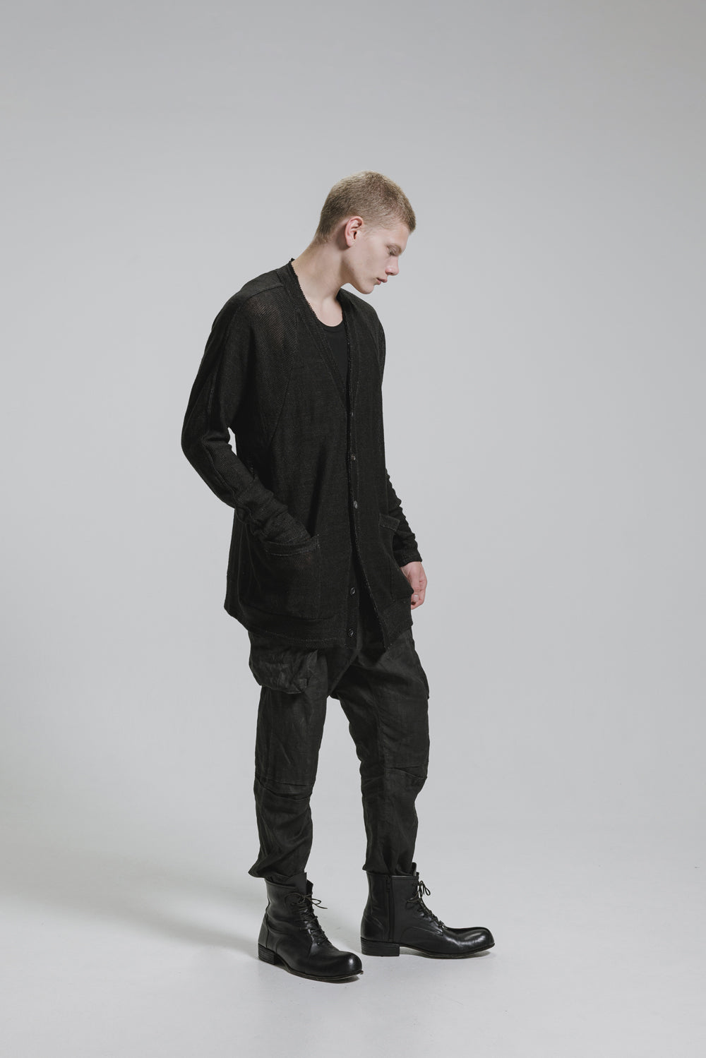 NUDE:MM Linen Rope-dyed 7GG Jersey Cardigan