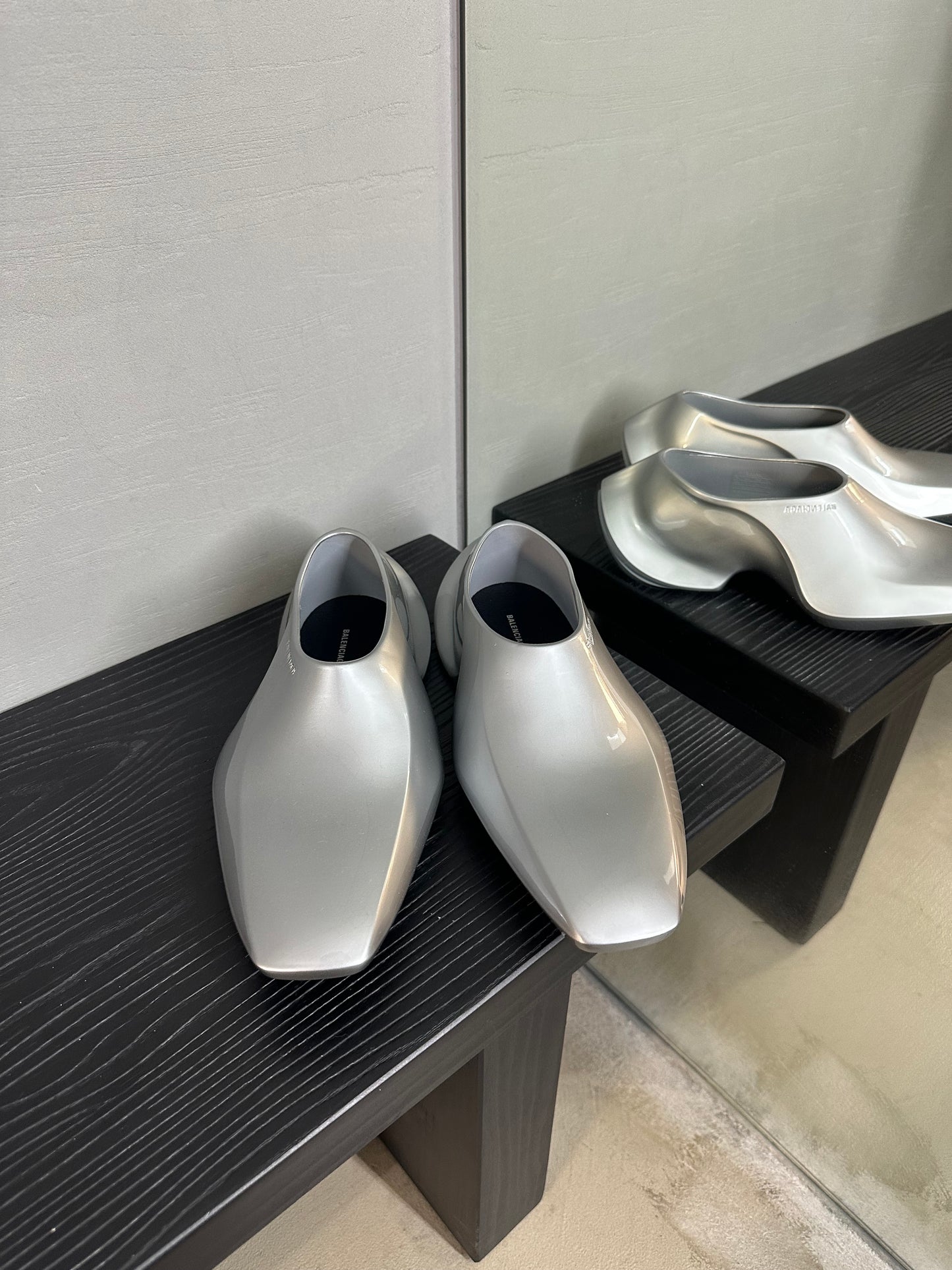 Balenciaga Silver Metallic Space Shoes