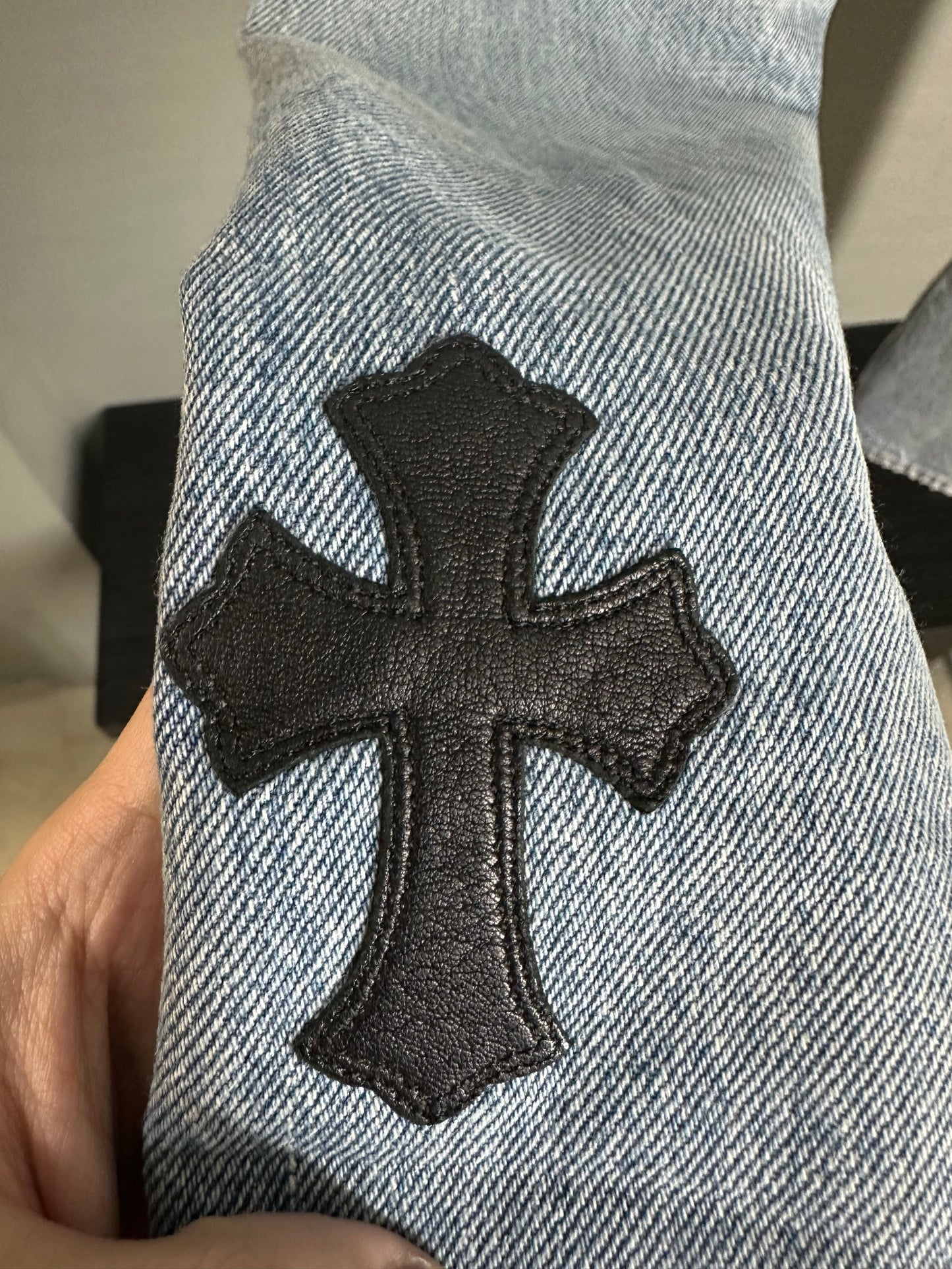 Chrome Hearts Leather Patched 519 Levis Jeans