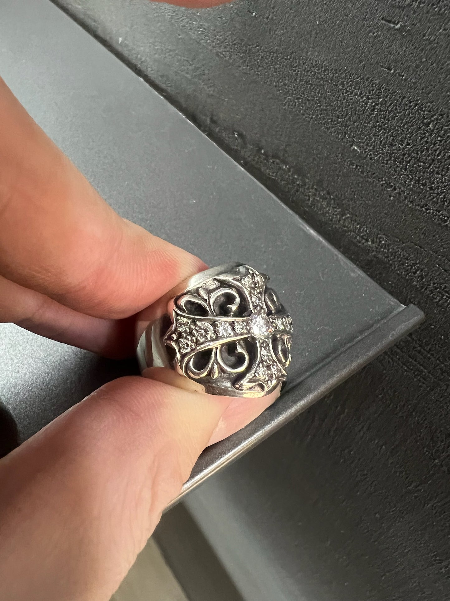 Chrome Hearts Keeper Ring with Diamonds