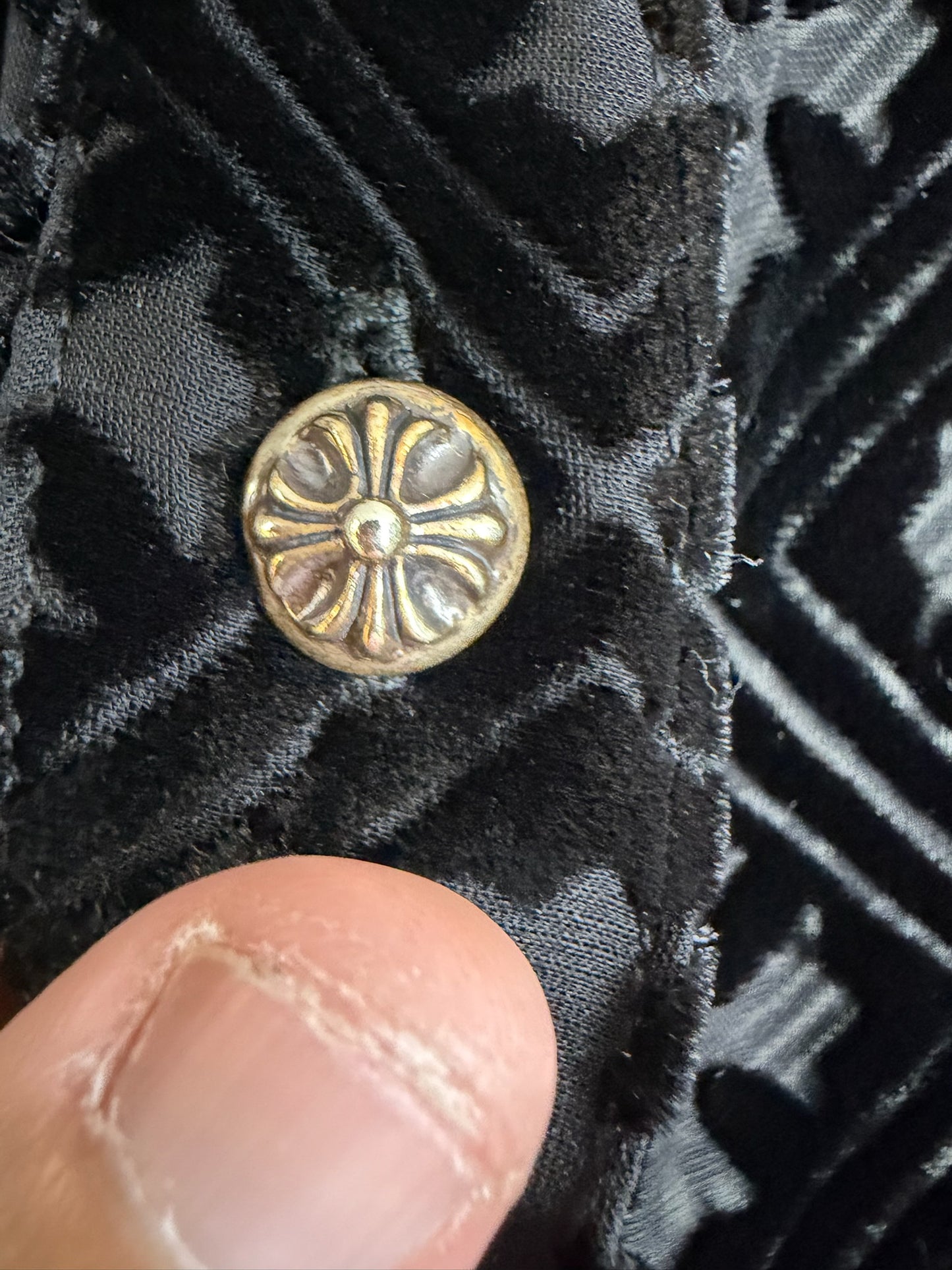 Chrome Hearts Mahal Kita Monogram Cross Velvet Shirt