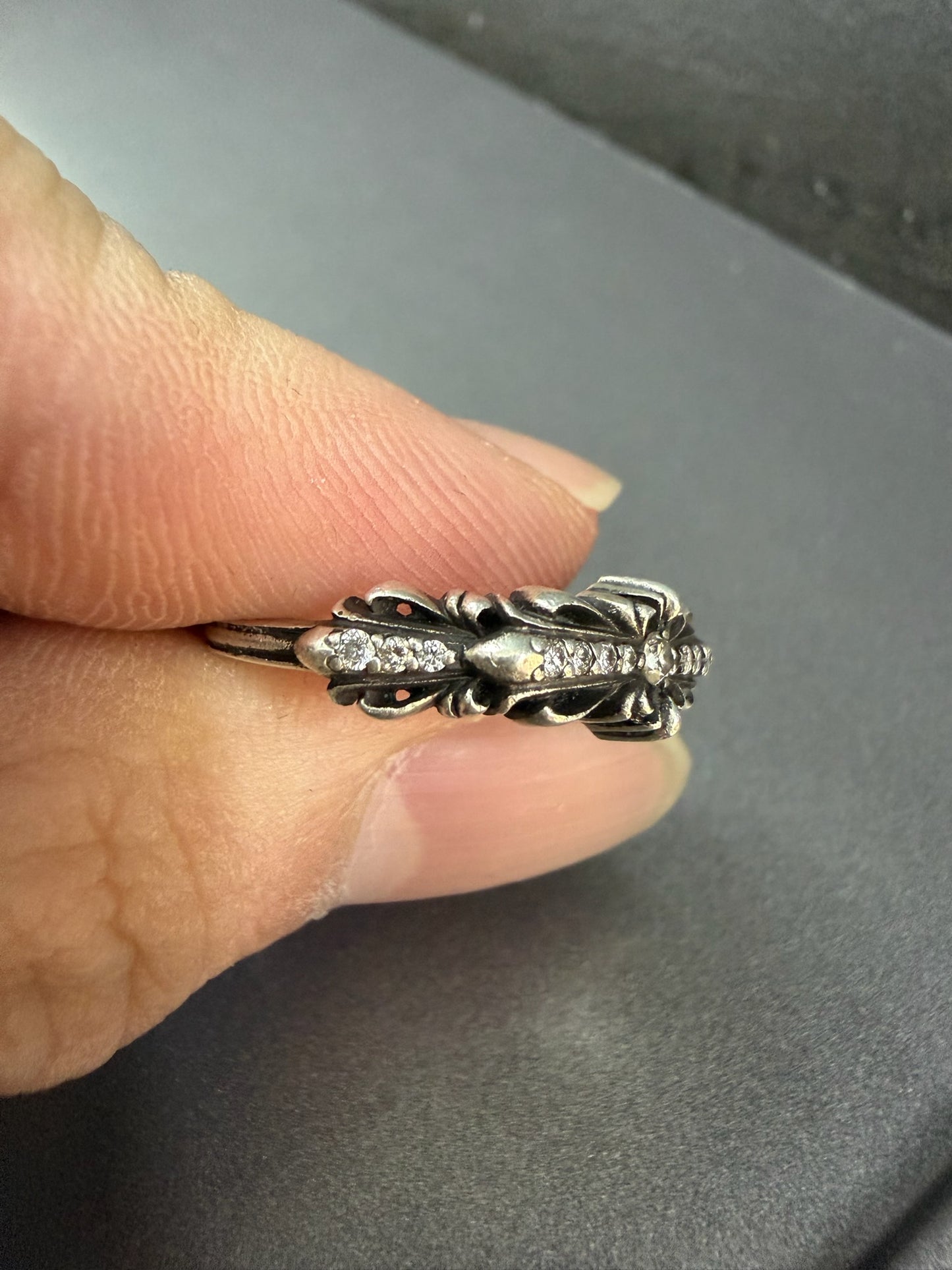 Chrome Hearts Baby Classic Diamonds Paved Floral Ring