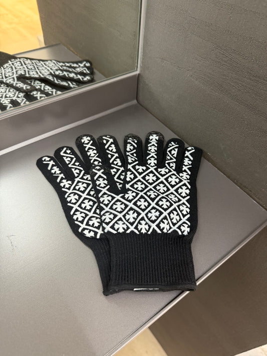 Chrome Hearts Script Cross Logo Gloves