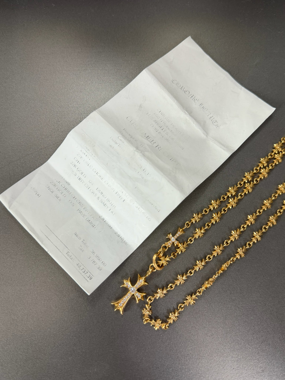 Chrome Hearts 22K Tiny E Choke Chain Necklace with Diamonds