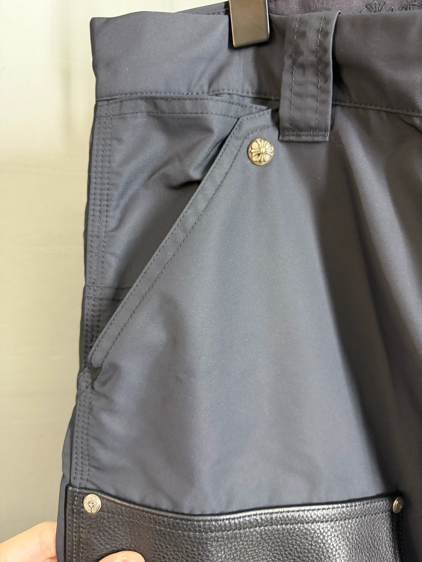 Chrome Hearts Nylon Leather Double Knee Pants
