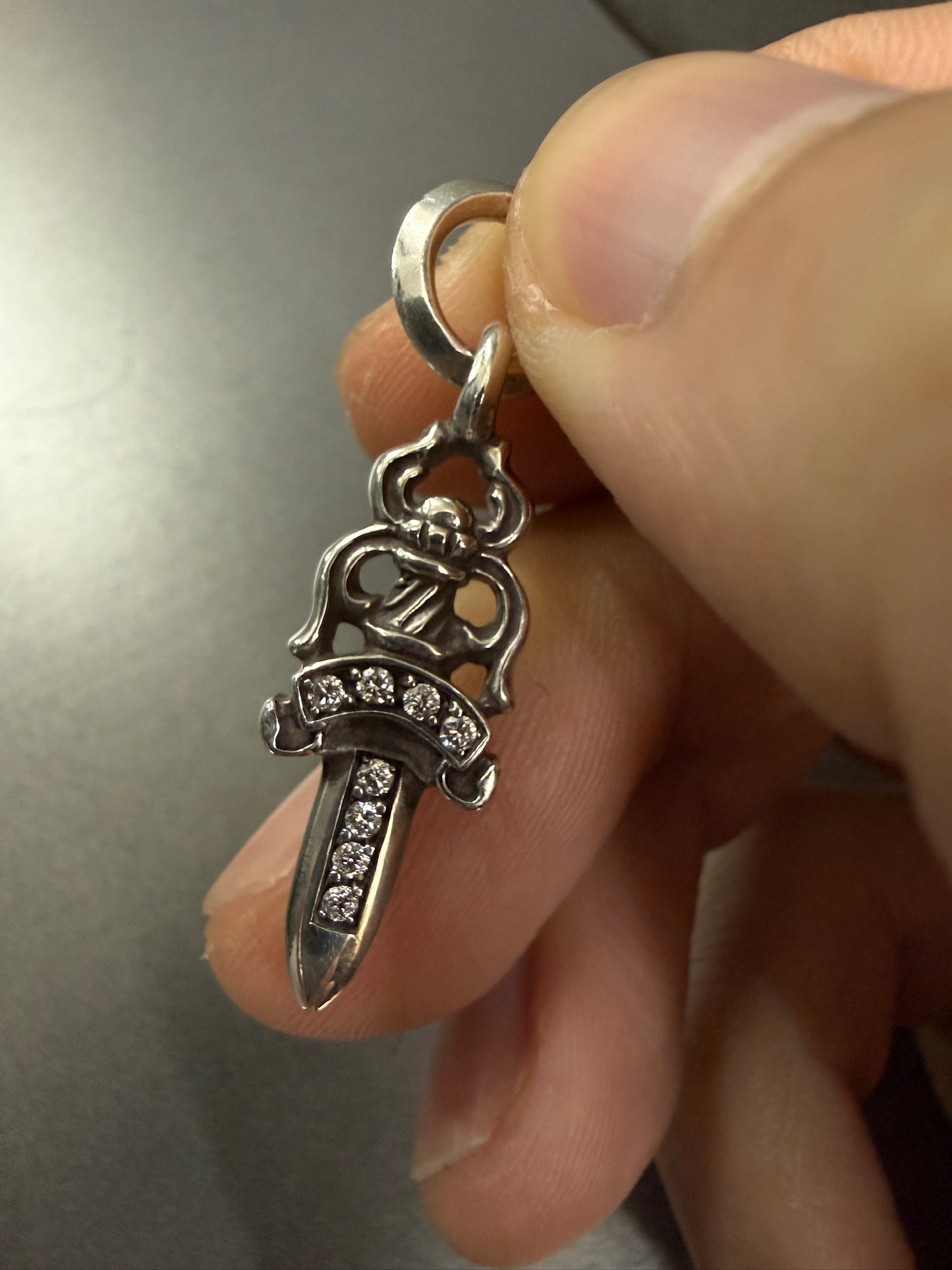 Chrome Hearts Dagger Pendant with Diamonds