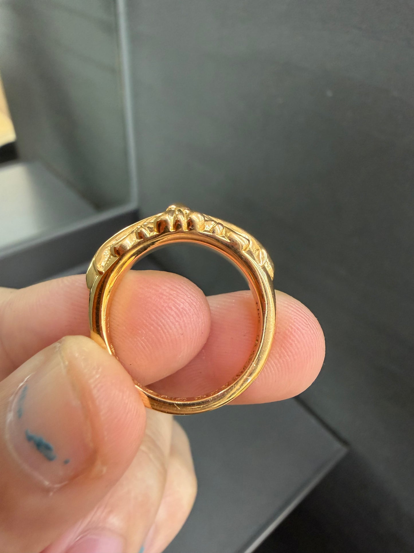 Chrome Hearts 22k Baby Classic Floral Cross Ring