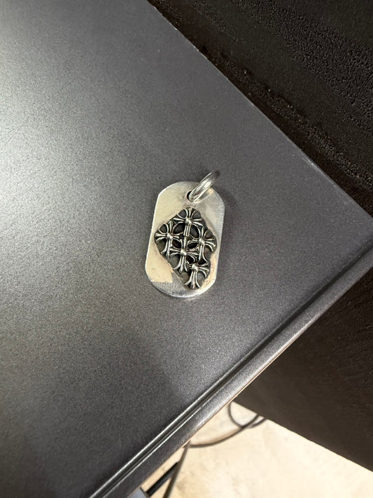 Chrome Hearts Raised Cemetery Cross Dog Tag